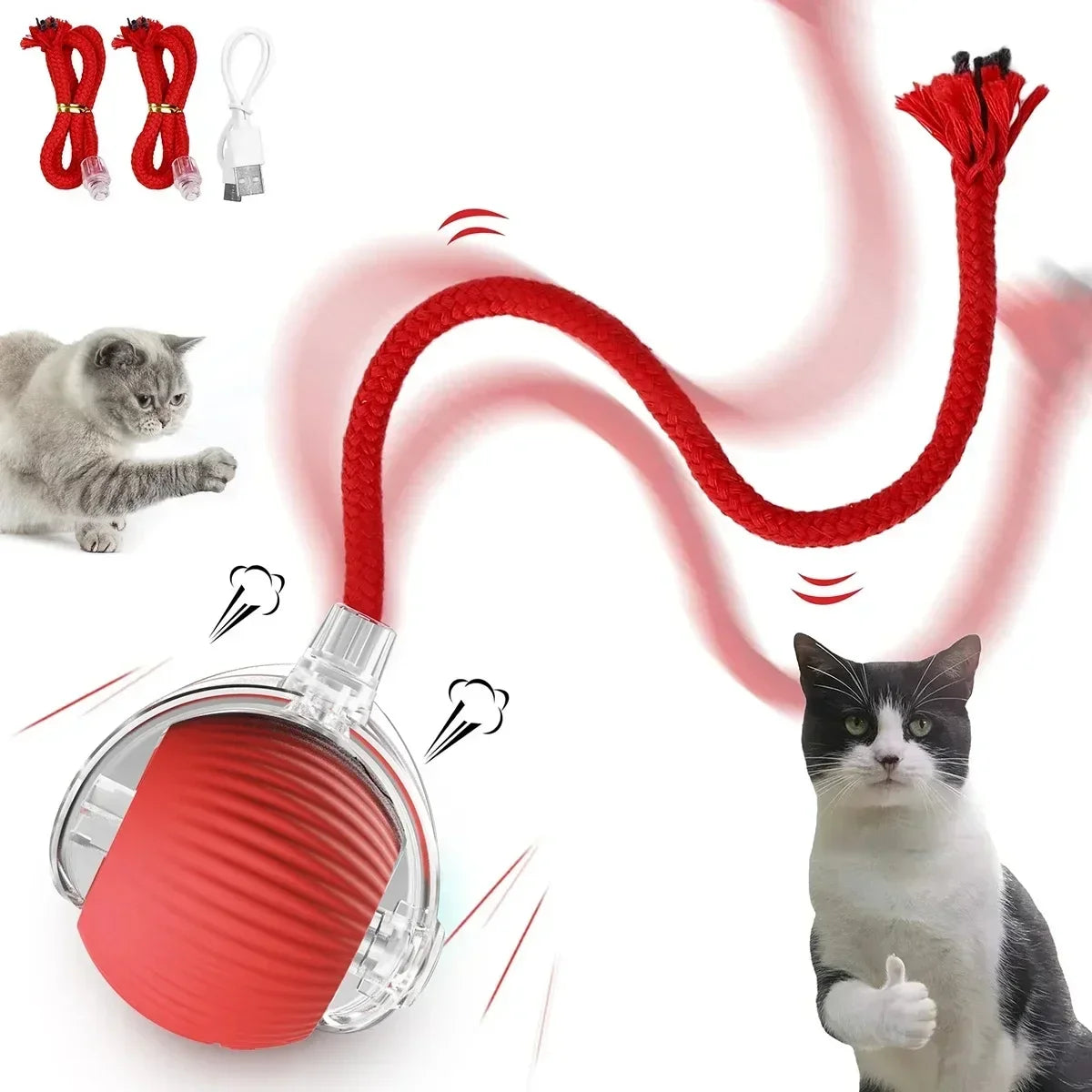 Smart Interactive Electric Toy Ball for Cats, Motion Activated